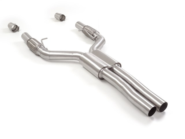 Mittelschalldämpfer in Edelstahl Vergrößerter Rohrdurchmesser 76 mm