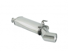 Stainless steel rear silencer with round tail pipe 102 mm - Exit on original rear bumper exhaust niche