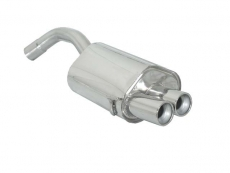 Stainless steel rear silencer with round tail pipe 2x80 mm