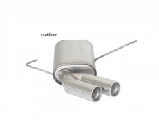 Stainless steel rear silencer with round tail pipe 2x76 mm staggered