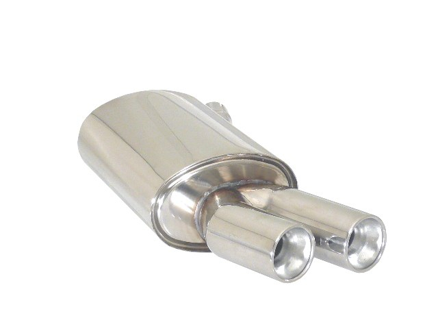 Endschalldämpfer in Edelstahl mit ER 2x80 mm rund versetzt - "M-Sport Technik" Heckschürze