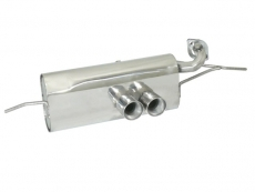 Endschalldämpfer in Edelstahl mit zentralem ER 2x80 mm rund Sport Line + Genehmigter Metallkat