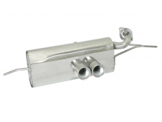 Endschalldämpfer in Edelstahl mit zentralem ER 2x80 mm rund + Genehmigter Metallkat