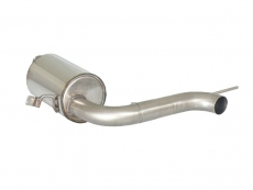 Stainless steel rear silencer with central round tail pipe 70 mm - Oversized exhaust pipe diameter 70 mm