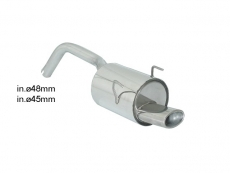 Stainless steel rear silencer with oval tail pipe 115x70 mm