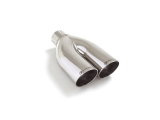 Endrohr 2x70 mm rund Sport Line in Edelstahl mit Eingangsrohr