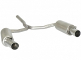 Stainless steel rear silencer left/right each with round Sport Line tail pipe 90 mm - Original rear bumper modification is required or original Mini R55 1.6 Turbo rear apron