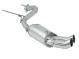 Stainless steel rear silencer with Dtm tail pipe 2x70 mm