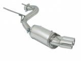Stainless steel rear silencer with round tail pipe 2x70 mm