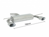 Stainless steel rear silencer left/right each with oval tail pipe 128x80 mm - Original rear bumper modification is required