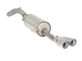 Stainless steel rear silencer with round Sport Line tail pipe 2x70 mm - Original rear bumper modification is required