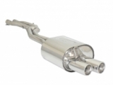 Stainless steel rear silencer with round tail pipe 2x90 mm staggered