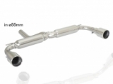 Stainless steel rear silencer left/right each with round tail pipe 102 mm