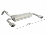 Stainless steel rear silencer left/right each with oval tail pipe 115x70 mm - Original rear bumper modification is required