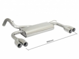 Stainless steel rear silencer left/right each with round tail pipe 2x70 mm staggered - Original rear bumper modification is required