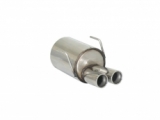 Stainless steel rear silencer with round tail pipe 2x70 mm staggered