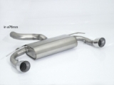 Stainless steel rear silencer left/right group N each with Sport Line tail pipe 108 mm - Oversized exhaust pipe diameter 76 mm - install with 55.0364.00