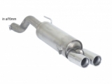 Stainless steel rear silencer with round tail pipe 2x80 mm staggered - Oversized exhaust pipe diameter 70 mm - install with 57.0085.00 / 55.0404.00