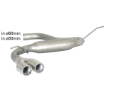 Stainless steel rear silencer with round tail pipe 2x80 mm staggered
