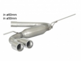 Stainless steel rear silencer with round tail pipe 2x80 mm staggered Oversized exhaust pipe diameter 60 mm 