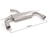Stainless steel rear silencer left/right each with round Sport Line tail pipe 102 mm Oversized exhaust pipe diameter 70 mm