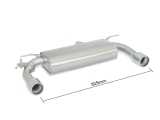 Stainless steel rear silencer left/right each with round tail pipe 90 mm  with integrated valve.The valve is controlled by the OEM valve motor. 