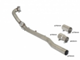 Stainless steel cat replacement pipe group N - Oversized exhaust pipe diameter 70 mm Requires ECU remap 
