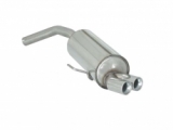 Stainless steel rear silencer with round tail pipe 2x70 mm