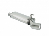 Stainless steel rear silencer with round tail pipe 102 mm - Exit on original rear bumper exhaust niche