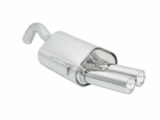 Stainless steel rear silencer with round tail pipe 2x80 mm