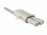 Stainless steel rear silencer with central round Sport Line tail pipe 2x90 mm