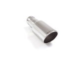 Endrohr 90 mm rund Sport Line in Edelstahl mit Eingangsrohr-Innendurchmesser 50 mm - Länge 225 mm